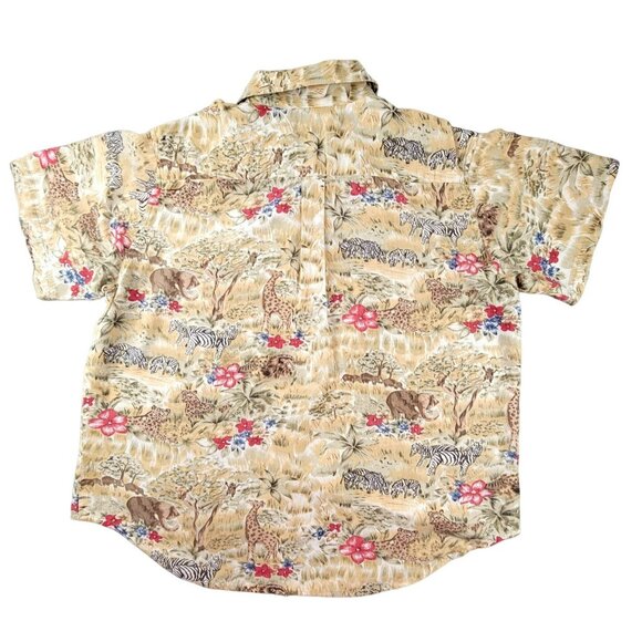 Animal Safari Print Blouse Casey & Max Womens Size Large  JH1565 - Picture 2 of 3